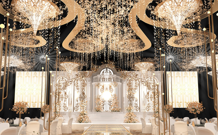 博兴花木兰喜事汇金色大厅效果展示